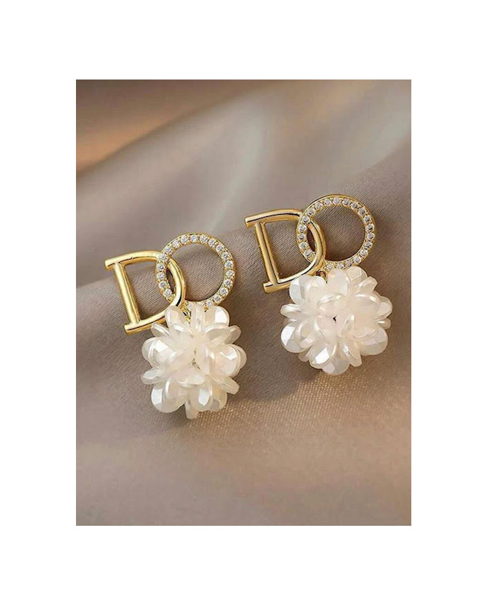 Boucles D'oreilles Lettre & Fleur