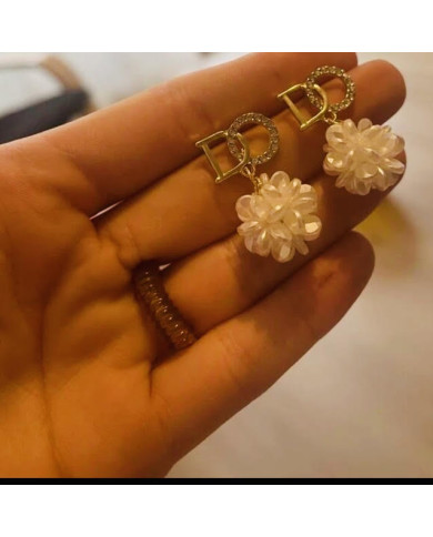 Boucles D'oreilles Lettre & Fleur