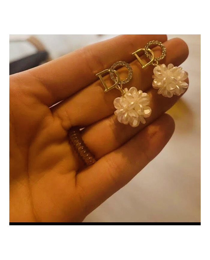 Boucles D'oreilles Lettre & Fleur